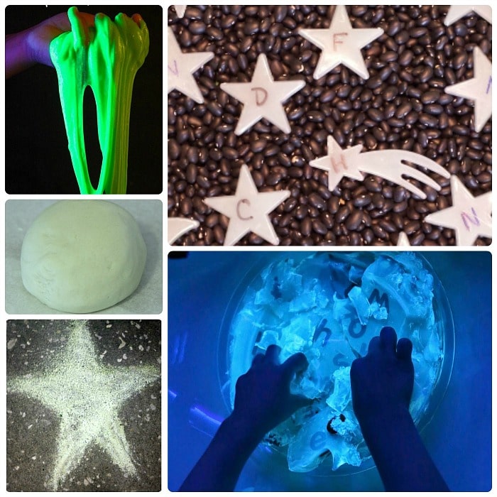 Collection of FUN glow in the dark activities for kids