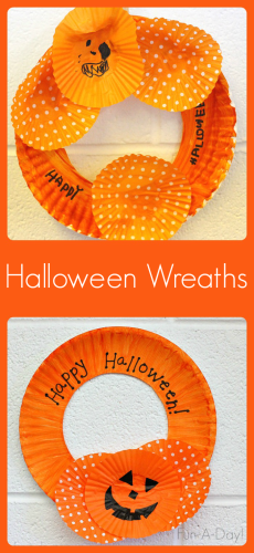 Halloween craft for kids to create with cupcake liners and paper plates