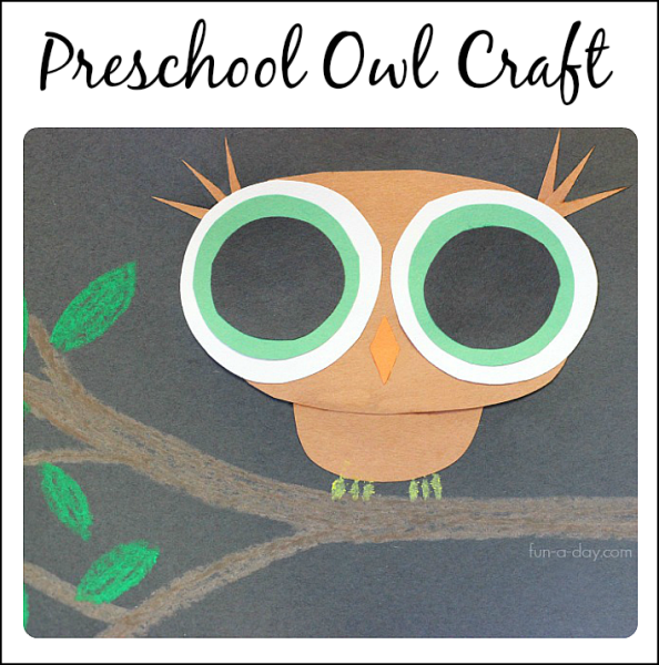 Preschool owl craft for kids to make using shapes