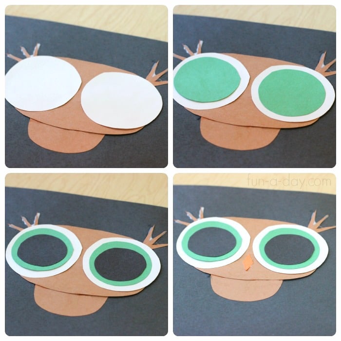 preschool owl craft using shapes