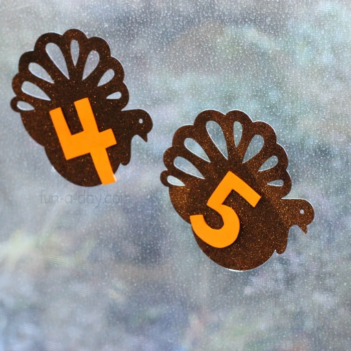 Thanksgiving math with window clings