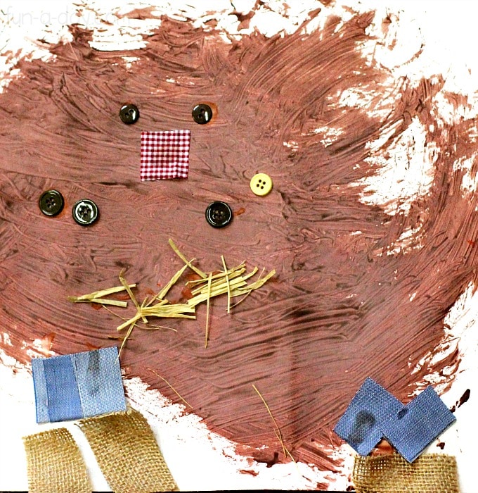Preschool made scarecrow process art