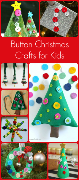 Button Christmas crafts for kids to make