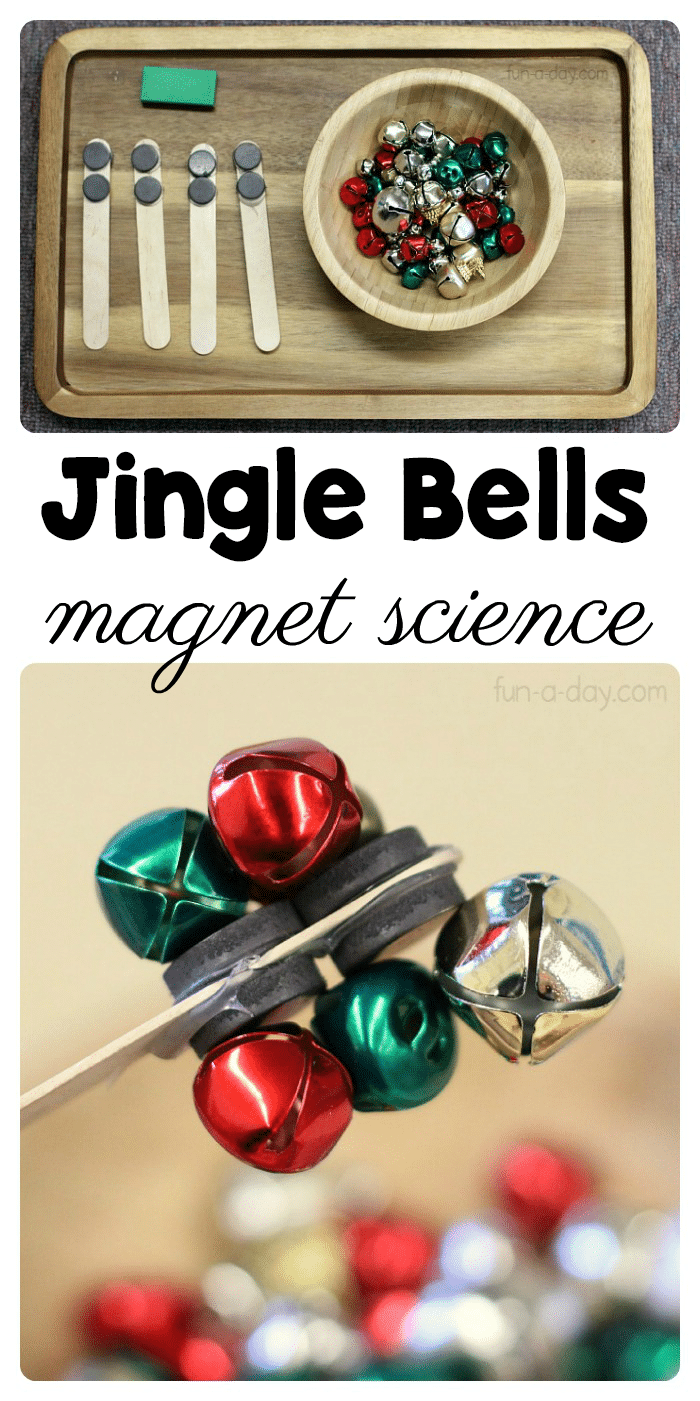 Preschool Magnet Science with Jingle Bells