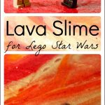 LEGO Obi-Wan and LEGO Anakin with lightsabers in lava slime