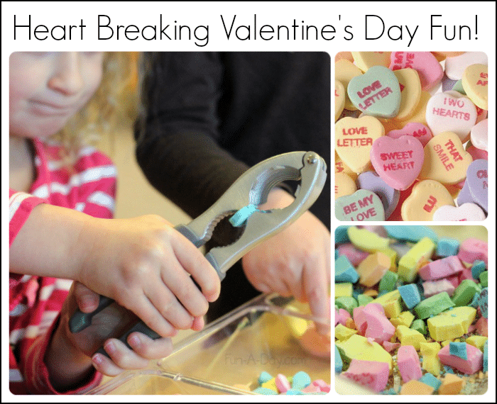 Heart breaking Valentine's Day fun fine motor activity
