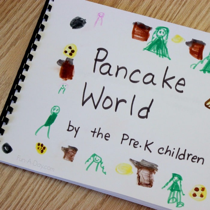 A class preschool writing activity all about pancakes - great idea for Pancake Day!