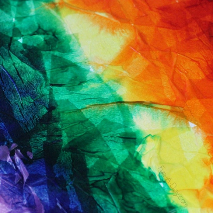 Bleeding tissue paper is just one part of this beautiful rainbow art for kids