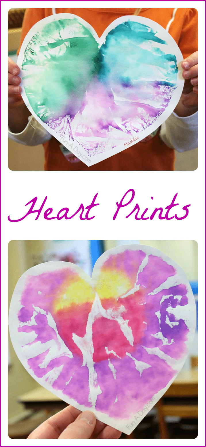 Heart Prints - a process-based valentine art project for preschoolers that yields a beautiful result