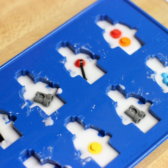 I loved using the minifigure ice cube tray for a LEGO science scavenger hunt! So much playful learning.