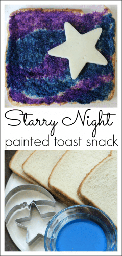 Starry Night Painted Toast - Pajama Day Activity & Snack