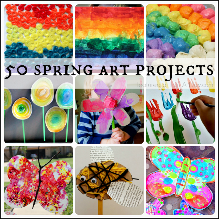 50 Spring Art Projects for Kids - gorgeous collection of rainbows, colors, birds and insects, flowers, and Easter art!