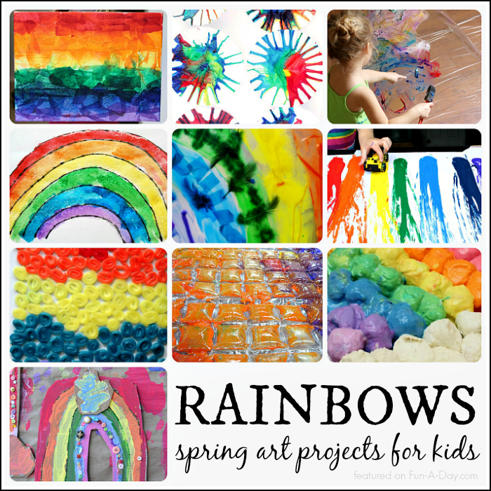 Rainbow-themed spring art projects for kids