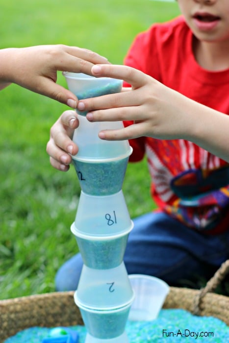 A simple Earth Day preschool math sensory bin led to so much playful learning!