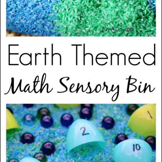 Earth day math sensory bin