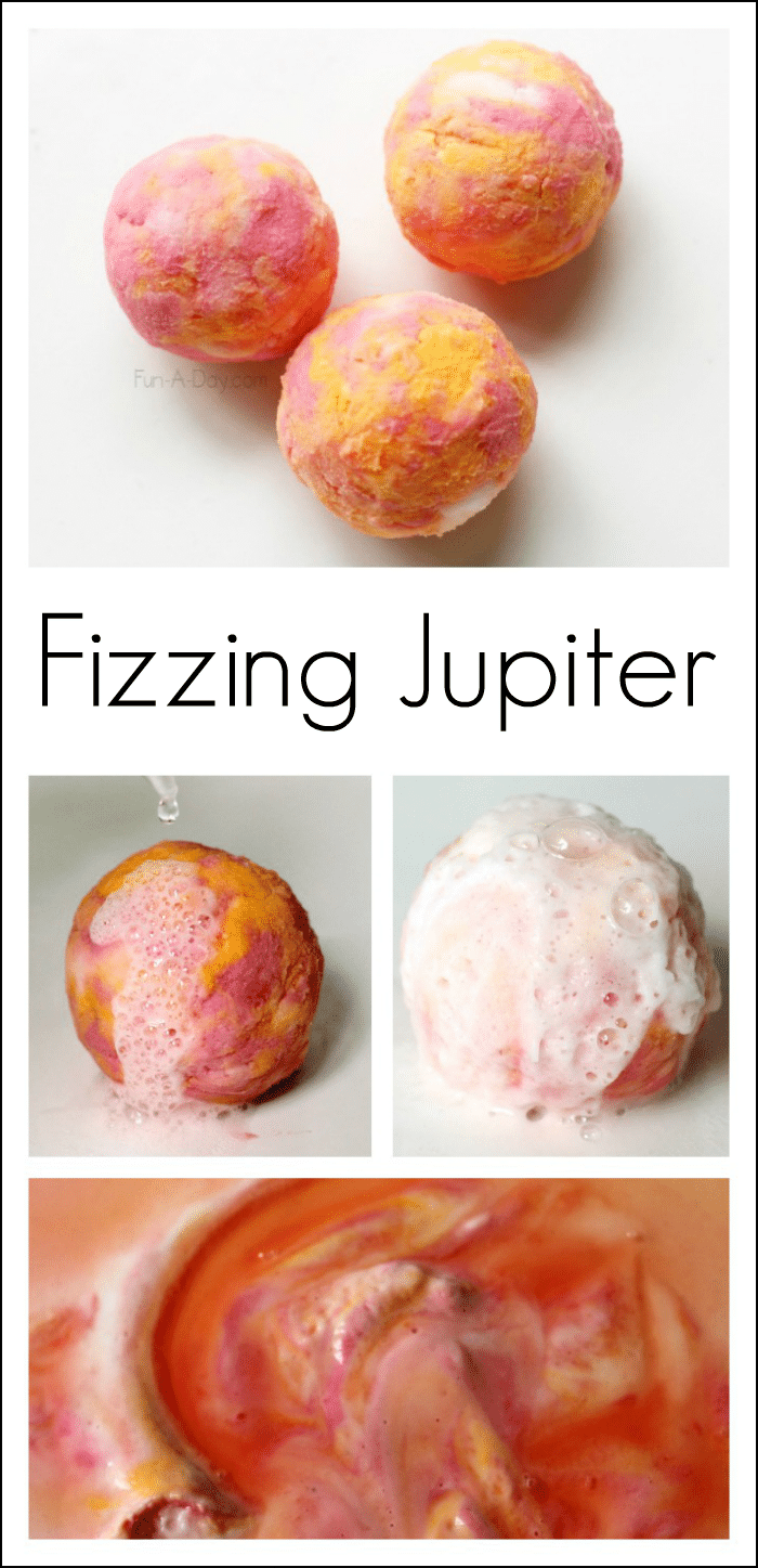 Fun science for a space theme - Fizzing Jupiter experiment