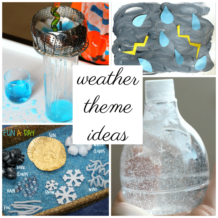 Love these ideas for a preschool weather theme