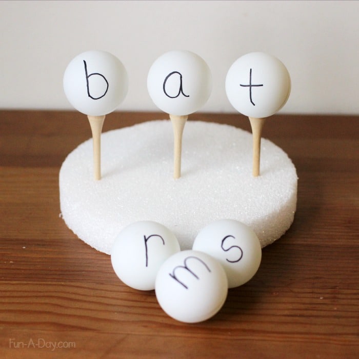 What a great hands-on literacy activity to try! Teaching word families with ping pong balls!