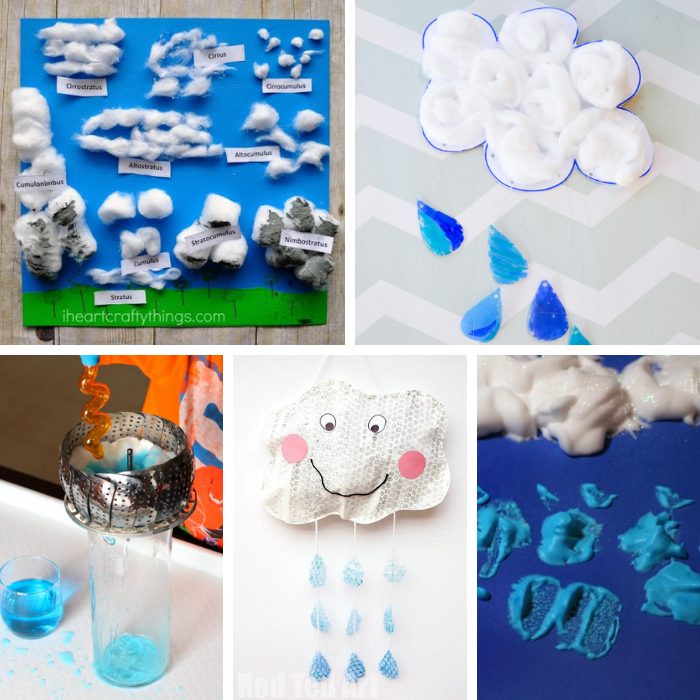 five different weather preschool activities about clouds