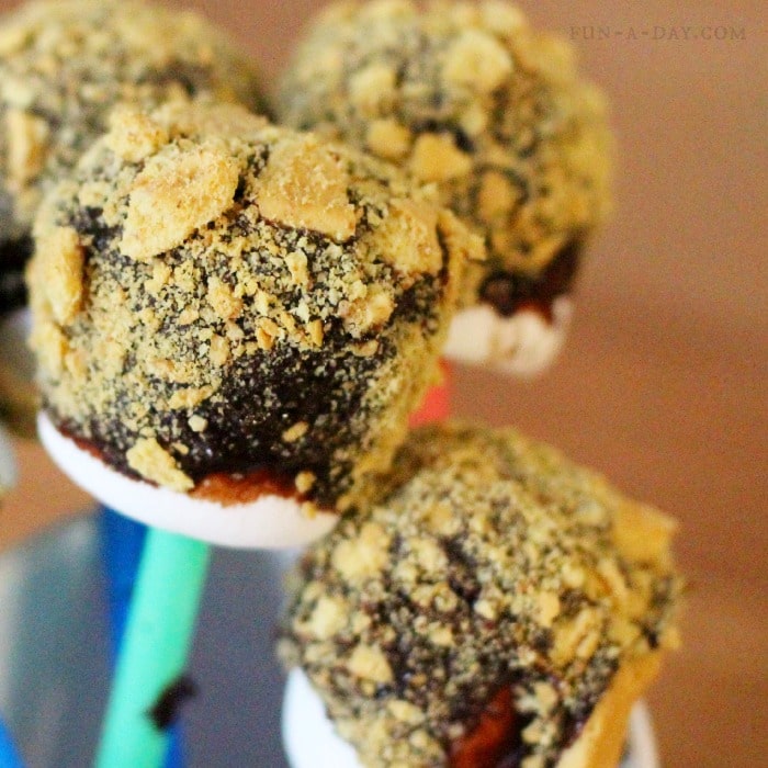 S'mores on a stick are an easy, fun treat to make during a preschool camping theme - or just as part of some summer fun!