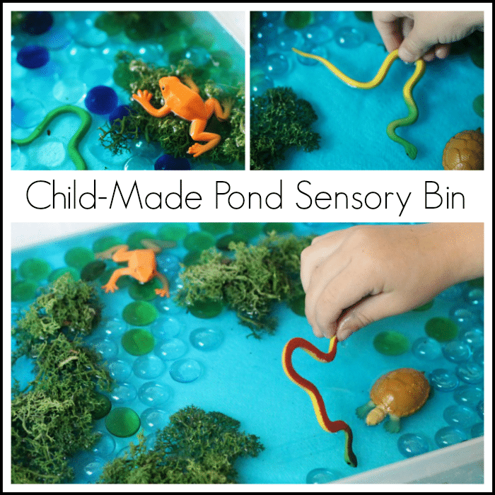A simple pond sensory play idea - let the kids create the pond small world
