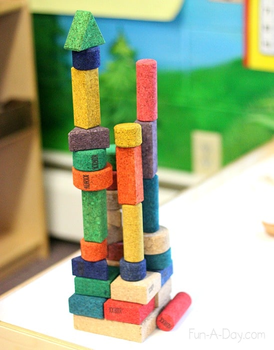 Engineering with KORXX blocks - just one of the fun preschool science activities to do with KORXX