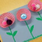 Making cupcake liner flowers with kids