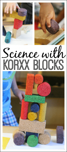 Preschool Science Activities with KORXX blocks - I love how much learning takes place with these eco-friendly, quiet blocks!