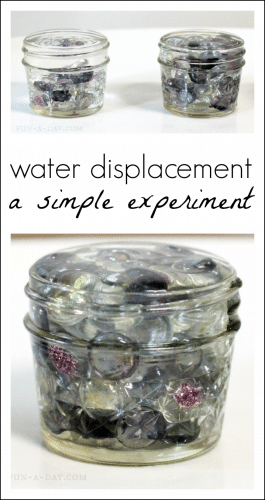 A super easy science experiment for kids all about water displacement