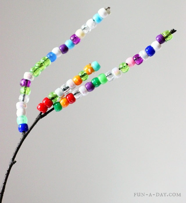 lovely nature crafts for kids - beaded sticks