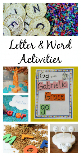 Activities for children learning about letters and words