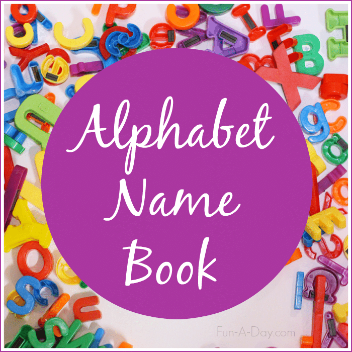 Create an ABC name book as a means of teaching the alphabet to kids