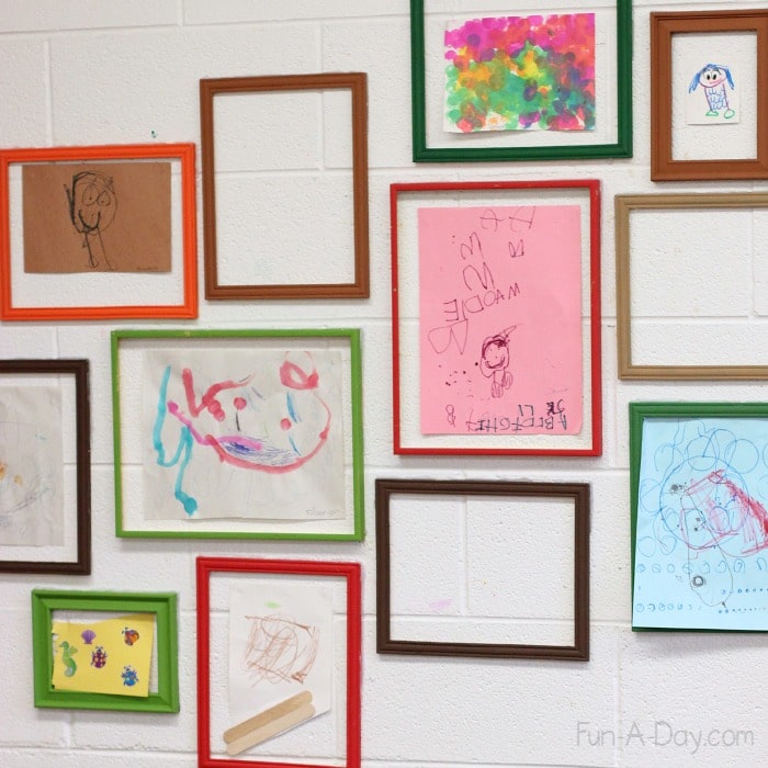 Creating a classroom community - children's art is displayed