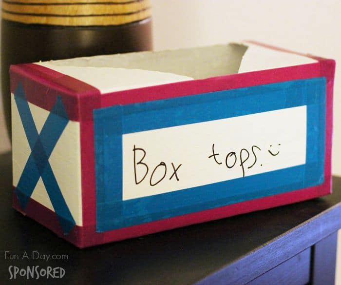 DIY Box Top Holder and free printable Box Tops for Education collection sheets