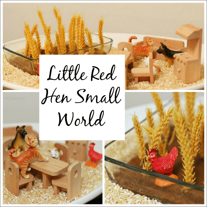 Little Red Hen small world play - retelling and sensory play in one