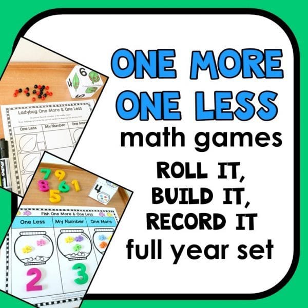 One more one less math games cover