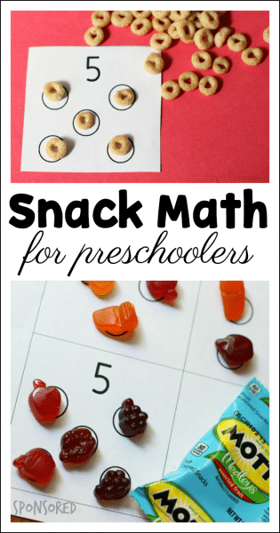Snack math for preschoolers free printable