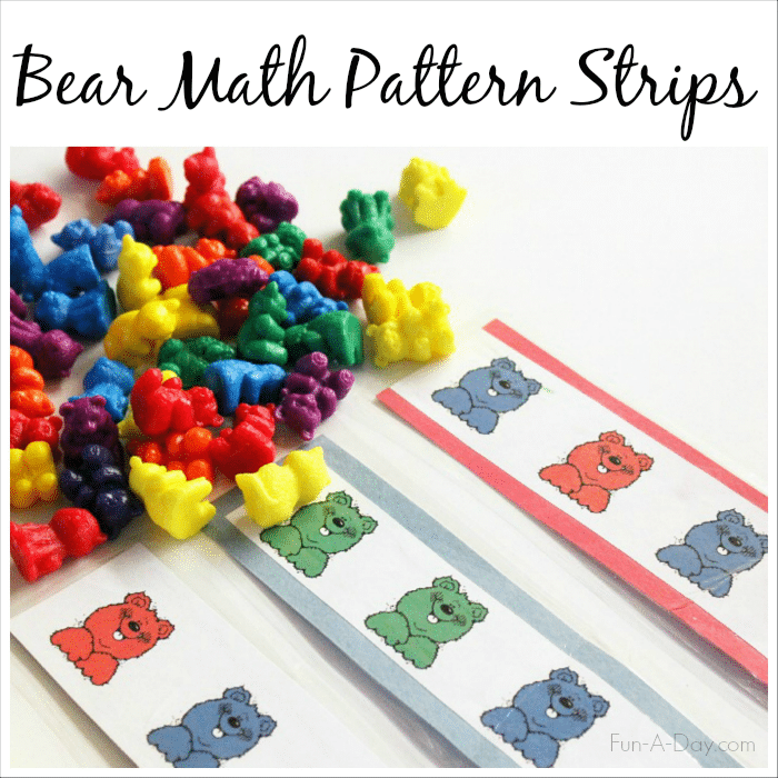 Bear Math Patterns - Free printable pattern strips for preschool and kindergarten
