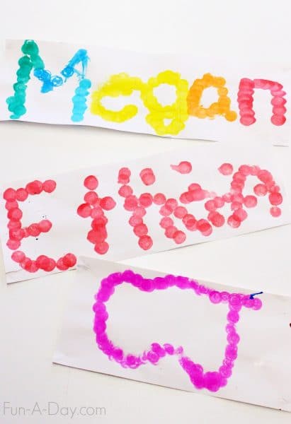 An easy and colorful name activity for kids to try - Dot Names