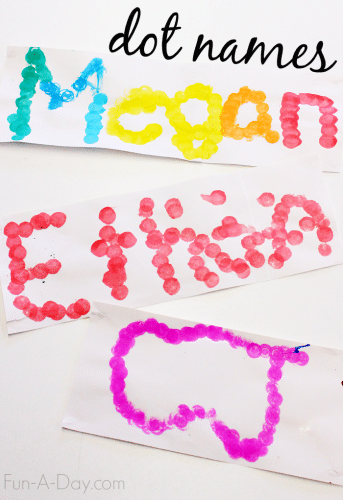 Dot Names - what a simple and fun name activity for kids
