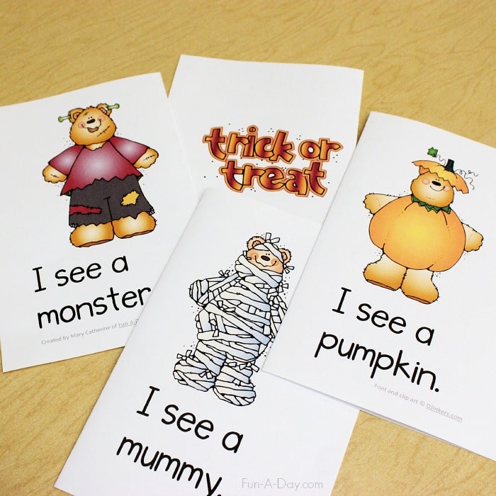 Free printable Halloween emergent reader for preschool and kindergarten