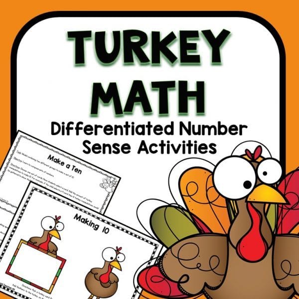 Cover of turkey math number sense activities.