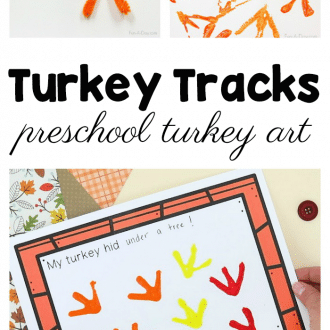 Turkey tracks preschool turkey art