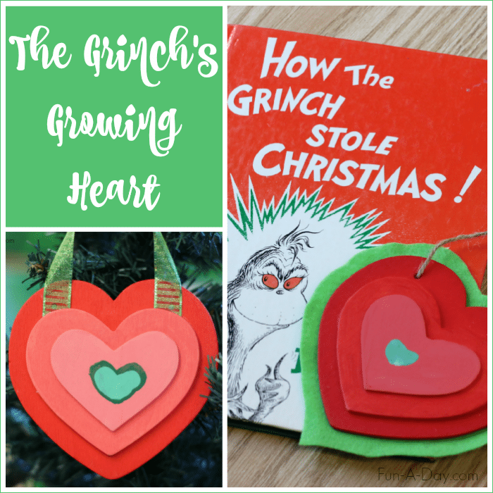 The Grinch's Growing Heart - what a fun homemade Christmas ornament to make with the kids