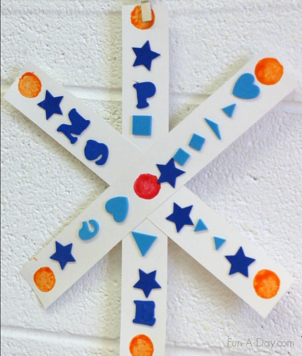 Exploring snowflake symmetry with a preschool snowflake craft