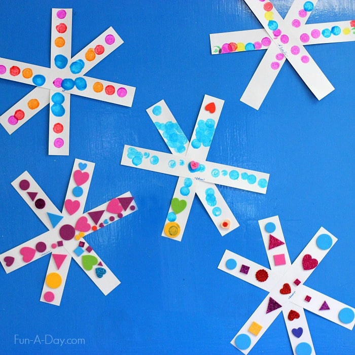 Simple snowflake craft for kids - they can create how they like or explore patterns and symmetry