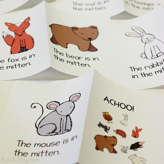 The Mitten printable for kids to read and retell