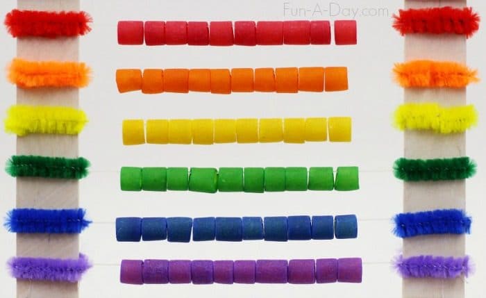 Rainbow math with DIY abacus