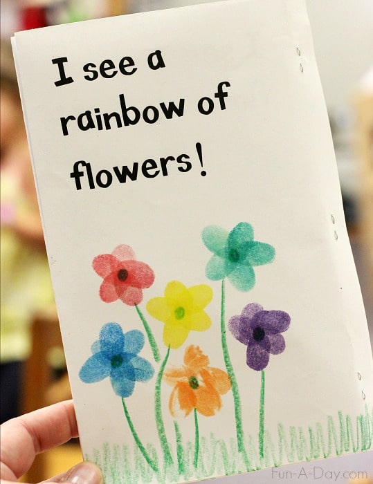 the last page of a kindergarten and preschool printable book about counting flowers