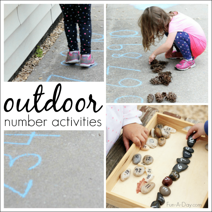 Outdoor number activities for kids
